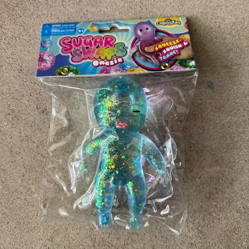 Sugar Swaps Baby Orb Blue Glitter Squishy Baby Sensory Toy NEW